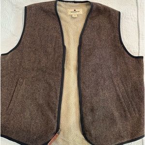 Woolrich | Buckskin Brown Wool Tweed Sheepskin Hunting Vest